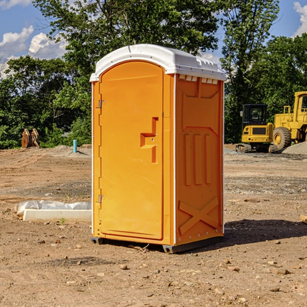 how often are the portable restrooms cleaned and serviced during a rental period in Dayton IA